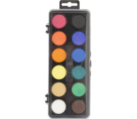 Фарби акв., пласт.упак, б/п, 12 кол.(чорн)