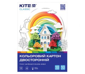 Картон кольор. двостор. (10арк/10кол), А4 Kite Classic