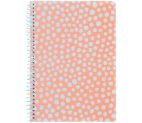 Блокнот на спіралі пласт. обкл., А5, 80 арк.,кл., персиковий