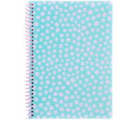 Блокнот на спіралі пласт. обкл., А5, 80 арк.,кл., блакитний