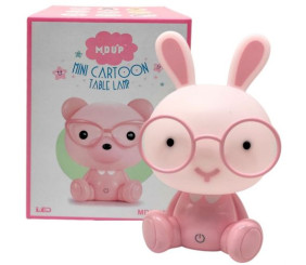 Нічник "Зайчик в окулярах" USB (РОЖЕВИЙ)