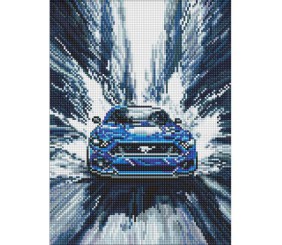 Набір з алмазною мозаїкою "Синій мустанг" 30х40см