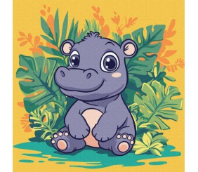 Картина за номерами "Бегемот в тропіках" 30х30 см