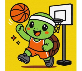 Картина за номерами "Черепашка грає у баскетбол" 25х25 см