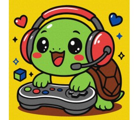 Картина за номерами "Черепашка геймер" 25х25 см