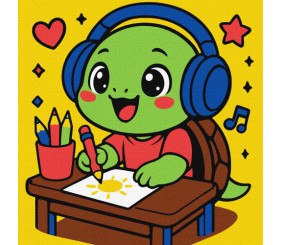 Набір для розпису по номерах для дітей "Черепашка малює" 25х25см