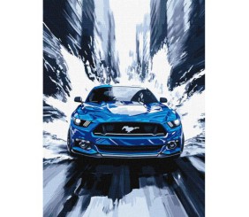 Набір для розпису по номерах "Синій мустанг" 30х40см