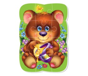 Мʼякі магнітні пазли "Ведмежа" (12 елем)