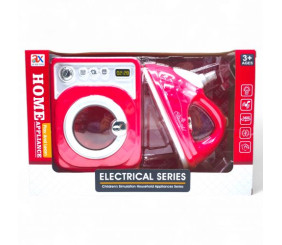 Набір побутової техніки, пральна машина з праскою (звукові, світові ефекти, пар, на батарейках)