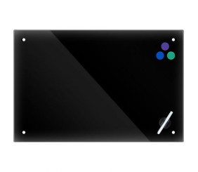 Дошка скляна магнітно-маркерна 90x120 см, чорна