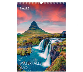 Календар настінний А3 2026 р., Waterfalls