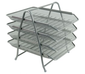 Лоток горизонтальний 4-в-1, металевий, срібл