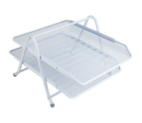 Лоток горизонтальний 2-в-1, металевий, білий