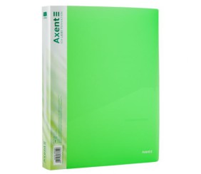 Папка на 4-х кільцях, 35 мм, прозора зелена