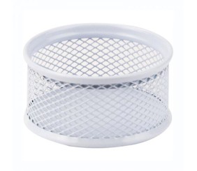 Підставка для скріпок 80x80x40мм, металева, біла