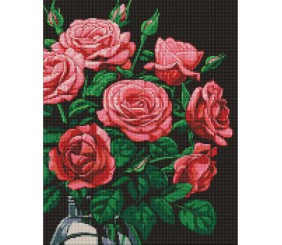 Набір з алмазною мозаїкою "Розкішні троянди" з АВ стразами 40х50см