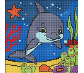 Алмазна мозаїка ДЛЯ ДІТЕЙ "ДОБРИЙ ДЕЛЬФІН" 30Х30СМ