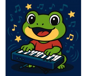 Набір для розпису по номерах "ЖАБА З ПІАНІНО" 25Х25