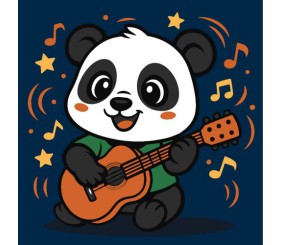Набір для розпису по номерах "ПАНДА З ГІТАРОЮ" 25Х25