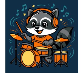 Набір для розпису по номерах "ЄНОТ З БАРАБАНАМИ" 25Х25