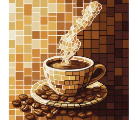 Набір для розпису по номерах "Вітраж. Кава" 30х30см