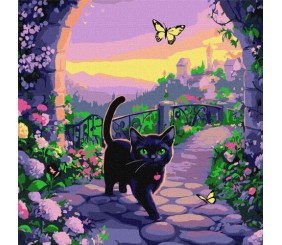 Набір для розпису по номерах "КАЗКОВИЙ КІТ" 40Х40 СМ