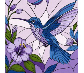 Набір для розпису по номерах "Вітраж. Колібрі" 30х30см