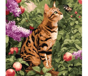 Набір для розпису по номерах "БЕНГАЛЬСЬКИЙ КІТ" 40Х40 СМ