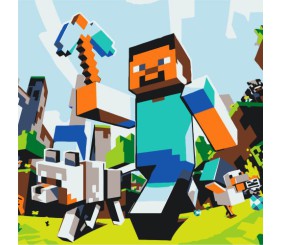 КАРТИНА ЗА НОМЕРАМИ "МАЙНКРАФТ" 30Х30 СМ