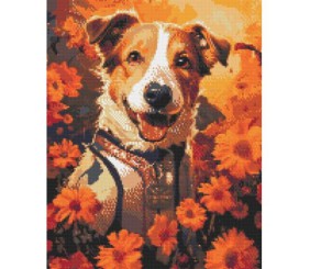 Алмазна мозаїка "ПЕС ПАТРОН У ВИШИВАНЦІ" 40х50 см