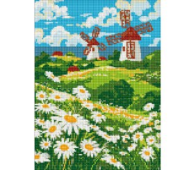 АЛМАЗНА МОЗАЇКА "ПОЛЕ РОМАШОК" 30х40 см