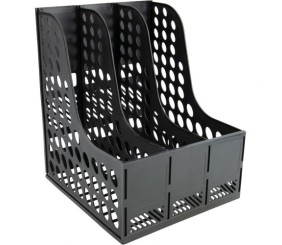 Лоток вертикальний збірний на 3 відділення, чорний