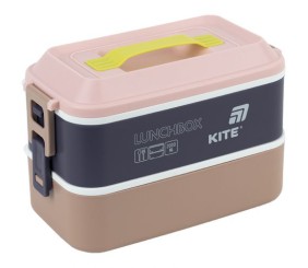Ланчбокс подвійний з наповненням 2000 мл, бежевий