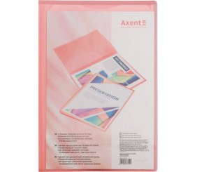 Дисплей-книга з кишенею, А4, 20 файлів, прозора рожева