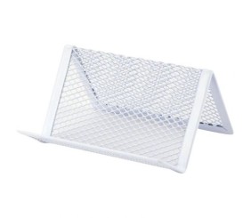 Підставка для візиток 95x80x60мм, металева, біла