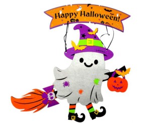 Підвіс з фетру + фанера "Привид на мітлі"