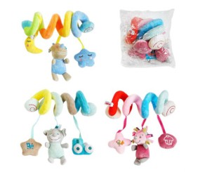 Брязкальце мʼяке "Bimbo" розтяжка-спіраль, пискавка, шелесткі та гримлячі елементи (мікс видів)