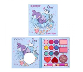 Косметика 9 кольорів тіней та аплікатори, румʼяна, блиск для губ, у коробці