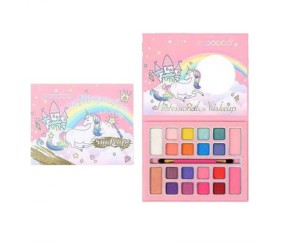 Косметика 16 кольорів тіней, пензлик, дзеркальце, рум’яна, контуринг, в коробці