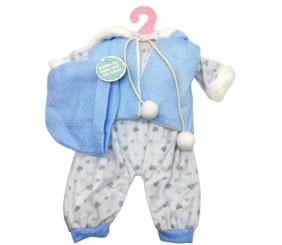 Одяг для пупса (комбінезон, шапочка, жилет, для ляльок зростом 40-45 см)