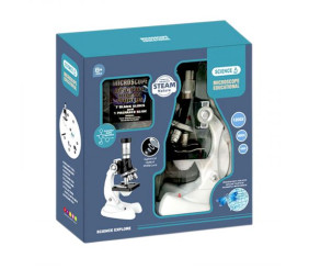 Мікроскоп 3303 (60) збільшення 100х, 600х та 1200х, інструменти, зразок, скельця, підсвічування, в коробці