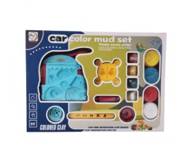 Тісто для ліплення 2 види, 4 кольори, екструдер, форми, наліпки, начиння, в коробці