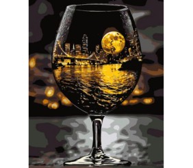 Картина за номерами з фарбами металік "Келих натхнення" 40*50 см