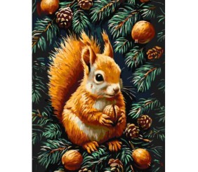 Картина за номерами "Білка з горіхом" 40*50 см