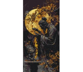 Картина за номерами з фарбами металік "Тиша великого майстра" 40*80 см