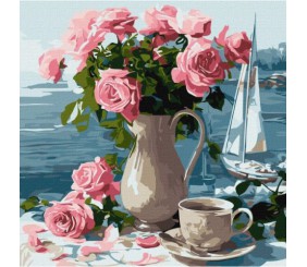 Картина за номерами "Ранкові троянди" 40x40 см