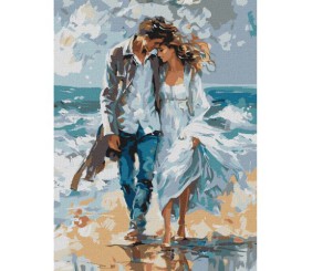 Картина по номерах "Пара на узбережжі" 30х40 см