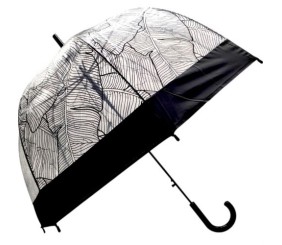 Парасолька напівавтомат, поглиблений купол, d=80 см, довжина: 81 см, 8 спиць, тростина, (ЧОРНА)