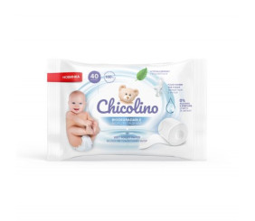 Chicolino, Туалетний папір вологий для дітей та дорослих, біорозкладний (40 шт)