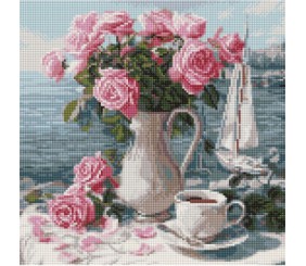 Алмазна мозаїка "Ранкові троянди" 40x40см